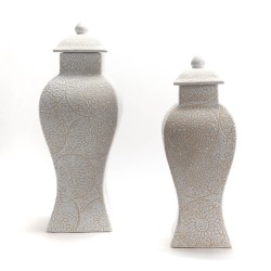 Potiche Flora 56 cm blanc WATERPROOF