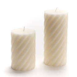 Bougie Torsade Grand modèle blanche (lot de 6)