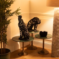 Tigre assis Savane noir mat