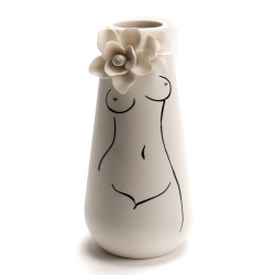 Vase silhouette corps fleur