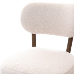 Chaise de salle à manger en bouclette blanche Edda