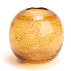 Vase boule Paillette ambre 15 cm