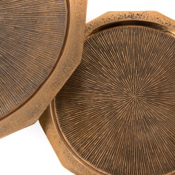 Set de 2 Tables basses Nénuphar or