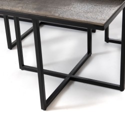 Set de 3 tables basses Prato noir