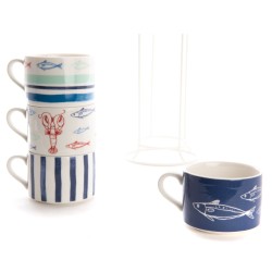 Coffret 4 tasses déjeuner Ariel