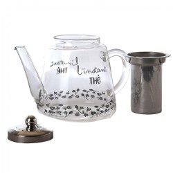 Théière infuseur flore en verre