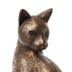 Chat 65 cm en polyrésine couleur laiton