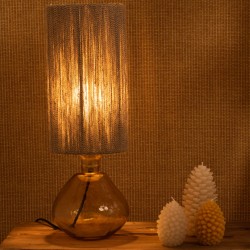 Lampe en verre taupe 45 cm