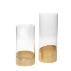 Vase Foglie d'oro 25 cm Or