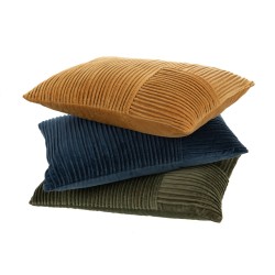 Coussin plis en velours bleu