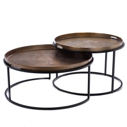 Set de 2 tables basses plateau