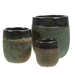 Set de 3 cache-pot Samoa vert