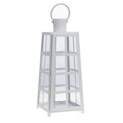 Lanterne Nayo métal blanc