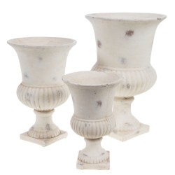 Vase Médicis blanc patine 32 cm