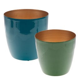 Set de 2 cache pots artisanat