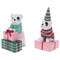 Chien Bull Santa cadeau (lot de 2)