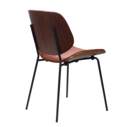 Chaise Atlanta brique en tissu et bois (lot de 2)