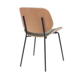 Chaise Atlanta verte en tissu et chêne (lot de 2)