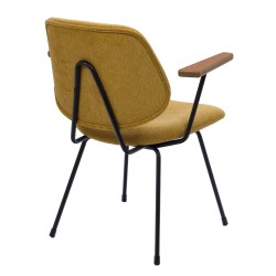 Chaise Arnold jaune en tissu (lot de 2)