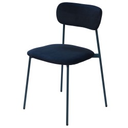Chaise Elma bleue en velour...
