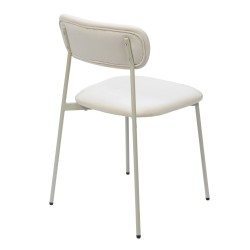 Chaise Elma blanche en velour (lot de 2)