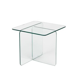 Bout de canapé T en verre