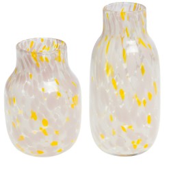 Vase Izak jaune et rose clair 22 cm