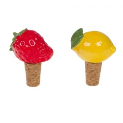 Coffret de 2 bouchons déco fruits