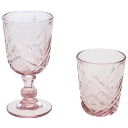 Boîte de 6 verres à pied rose