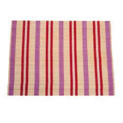 Set de table bamboo rayé parme - (lot de 2)