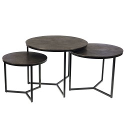 Set de 3 tables basses alu