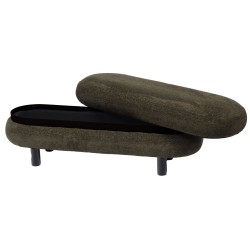 Banc en tissu kaki avec piètement métal L110 cm Ocrina