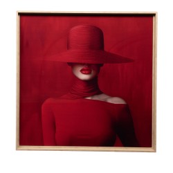 Toile Sharon rouge 80x80 cm