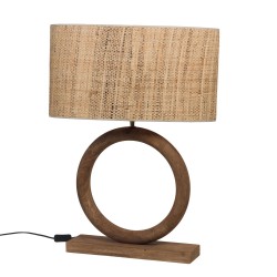Lampe ronde en bois moyen...