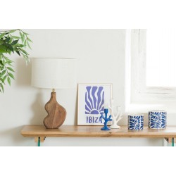 Lampe Recto en bois et son abat jour en toile de jute
