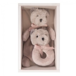 Coffret doudou et hochet ours