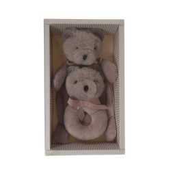 Coffret doudou et hochet ours