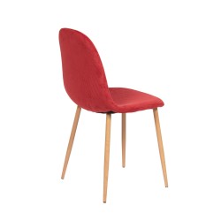 Chaise Scala rouge en velour côtelé (lot de 6)