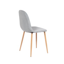 Chaise Scala grise en velour côtelé (lot de 6)
