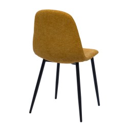 Chaise Ariane moutarde en tissu (lot de 2)