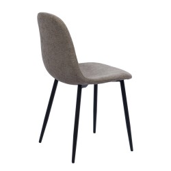 Chaise Ariane marron en tissu (lot de 2)