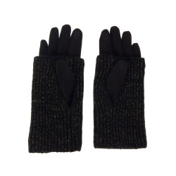 Gant en tricot et suédine noir