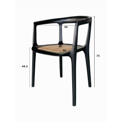 Fauteuil Paille noir