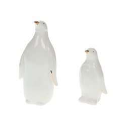 Pingouin Poésie en céramique blanc 18 cm