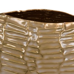 Vase Roche ivoire 27 cm en métal