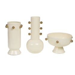 Vase Poésie crème 22 cm en métal