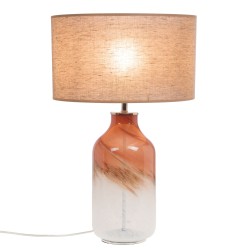 Lampe Tina rouge abat jour en lin