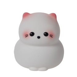 Veilleuse Chat blanc en silicone - Rechargeable