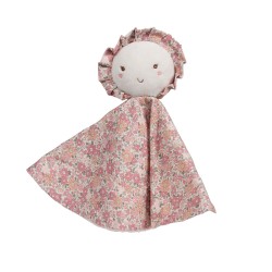 Doudou poupée fleur rose