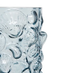 Vase Océan bleu en verre H26 cm